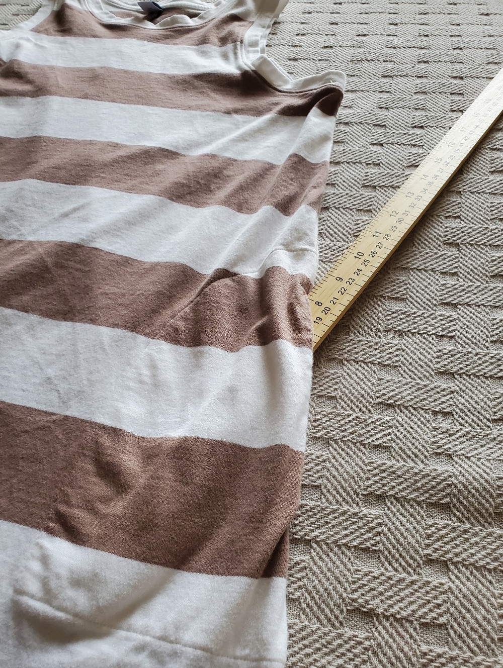 Old Navy T-shirt Style Cotton Shift Wide Striped  Sleeveless Tank Dress Pockets - Picture 7 of 9